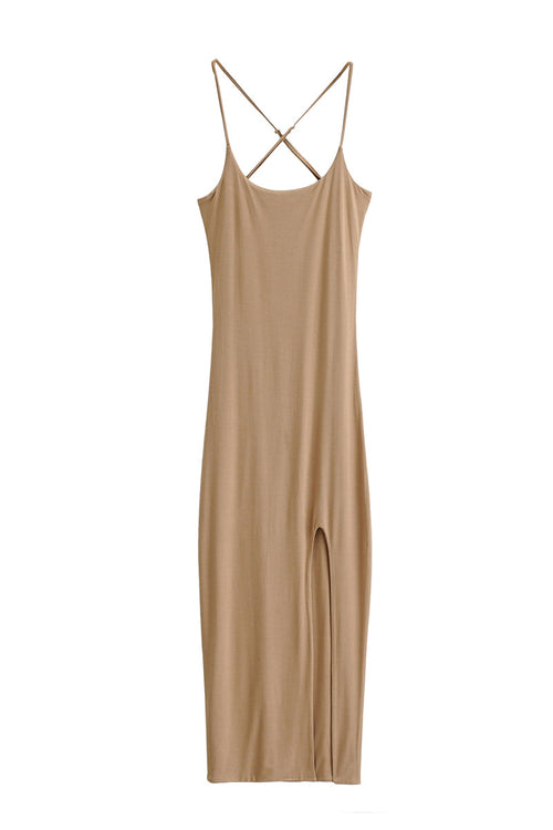 Elegant Side Slit Midi Dress