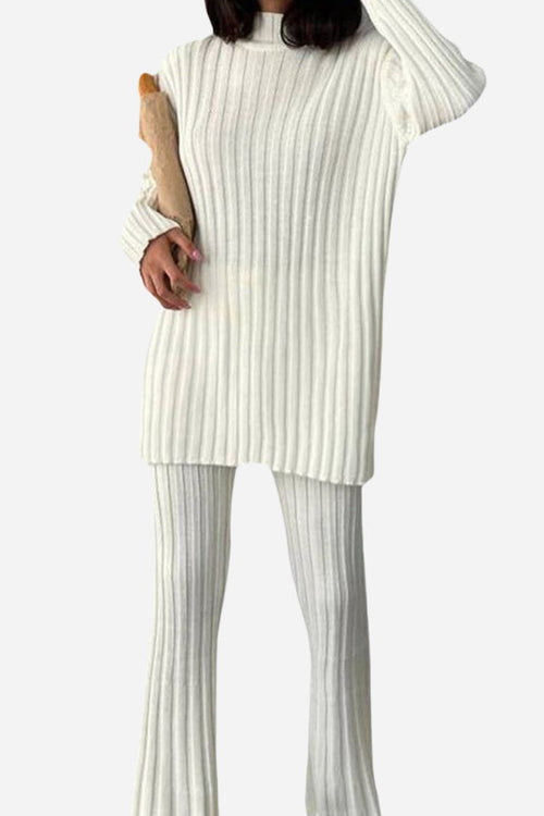 Timeless Striped Two-Piece Knitwear Set