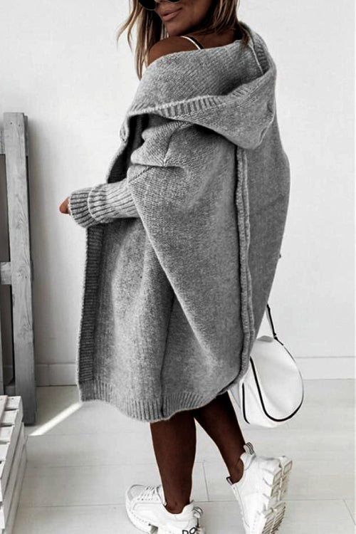 Warm Oversized Hooded Cardigan